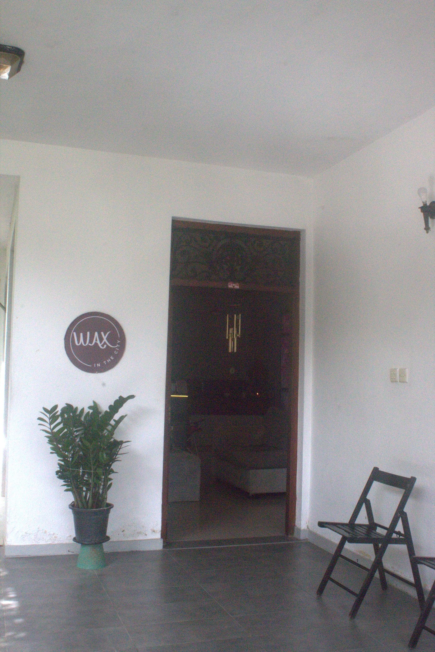 Private entrance door to the ladies only studio